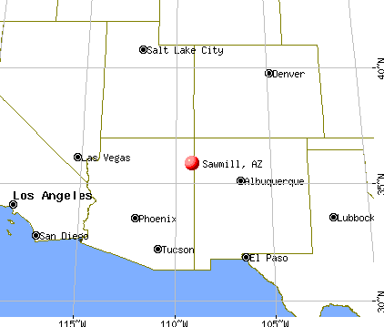 Sawmill, Arizona map