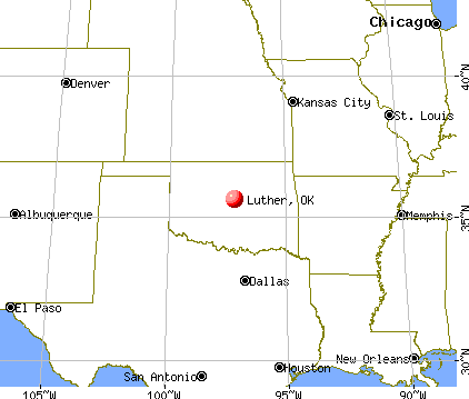 Luther, Oklahoma map