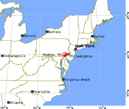 Modena, Pennsylvania map