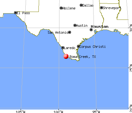 Roma Creek, Texas map