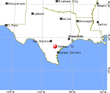 Pettus, Texas map