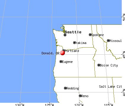 Donald, Oregon map