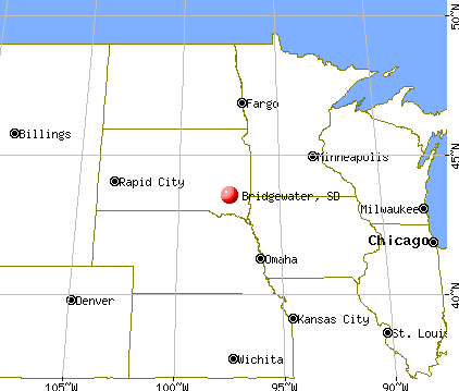 Bridgewater, South Dakota map