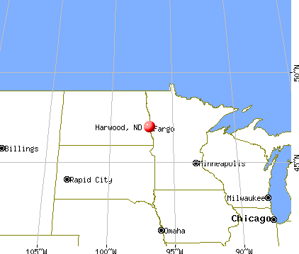 Harwood, North Dakota map