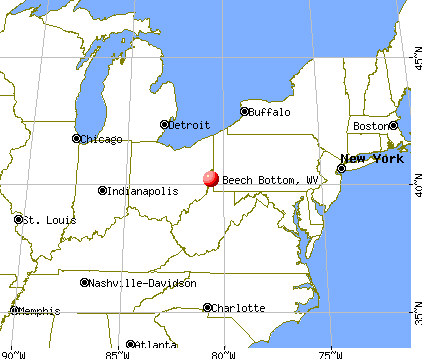 Beech Bottom, West Virginia map