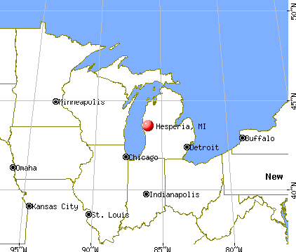 Hesperia, Michigan map