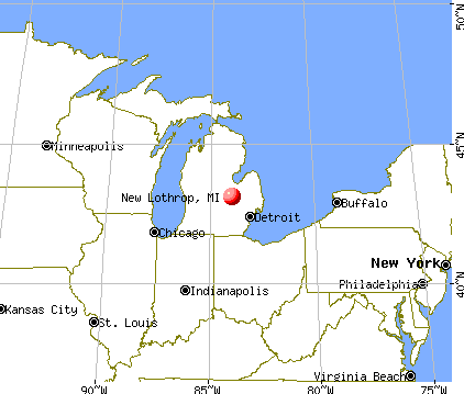 New Lothrop, Michigan map