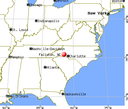 Fallston, North Carolina map
