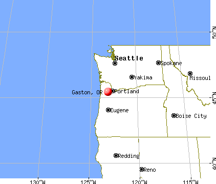 Gaston, Oregon map