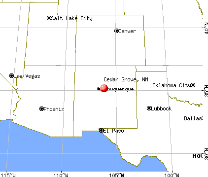 Cedar Grove, New Mexico map