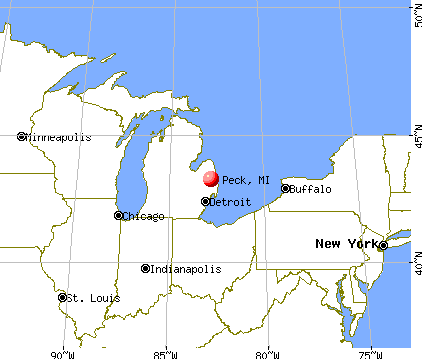 Peck, Michigan map
