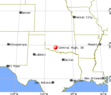 Central High, Oklahoma map