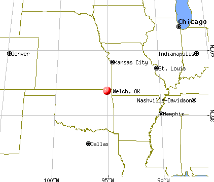Welch, Oklahoma map