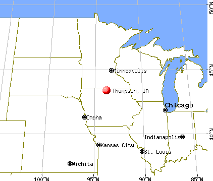 Thompson, Iowa map