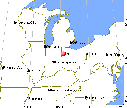 Middle Point, Ohio map