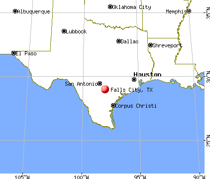 Falls City, Texas map
