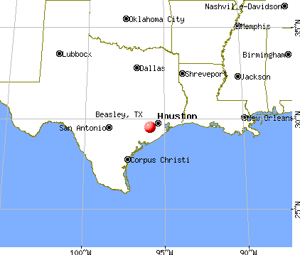 Beasley, Texas map
