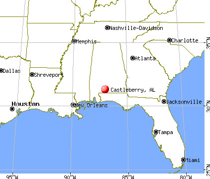 Castleberry, Alabama map