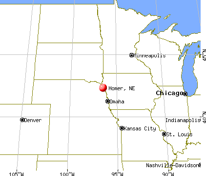 Homer, Nebraska map