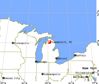Vanderbilt, Michigan map