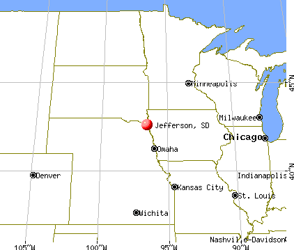 Jefferson, South Dakota map