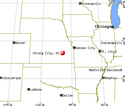 Strong City, Kansas map