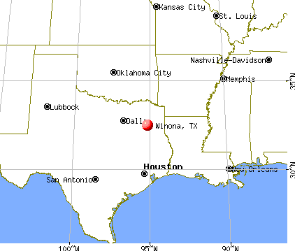 Winona, Texas map