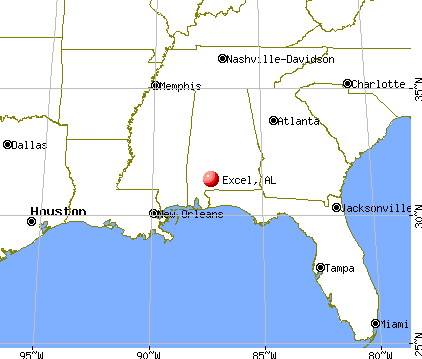 Excel, Alabama map