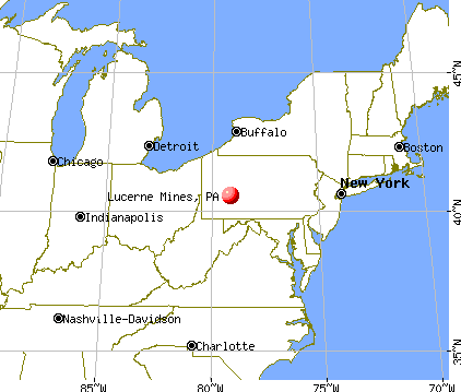 Lucerne Mines, Pennsylvania map