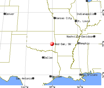 Red Oak, Oklahoma map