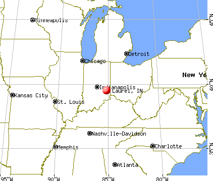 Laurel, Indiana map