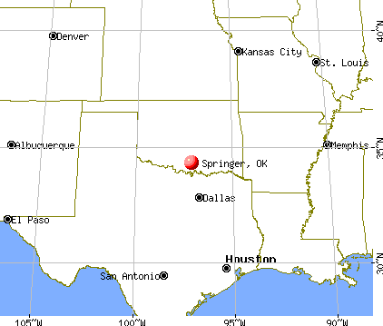 Springer, Oklahoma map