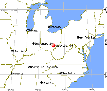 Buchtel, Ohio map