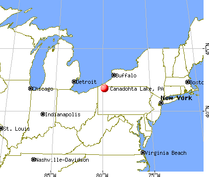 Canadohta Lake, Pennsylvania map