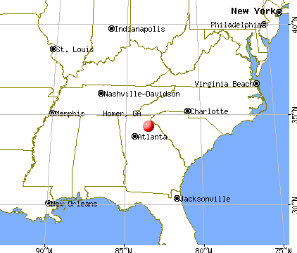Homer, Georgia map