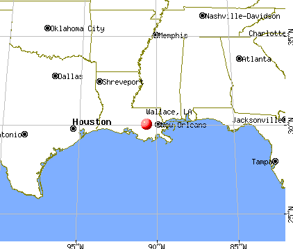 Wallace, Louisiana map