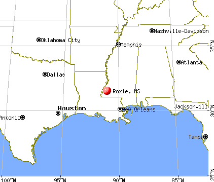 Roxie, Mississippi map