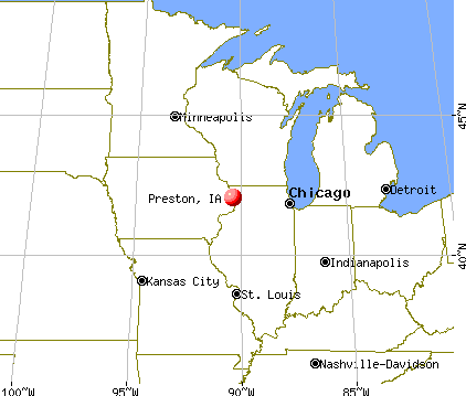 Preston, Iowa map