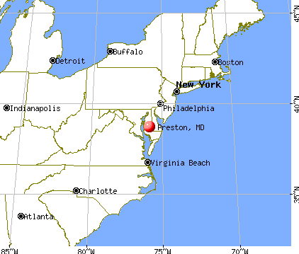 Preston, Maryland map