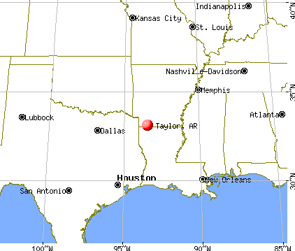 Taylor, Arkansas map