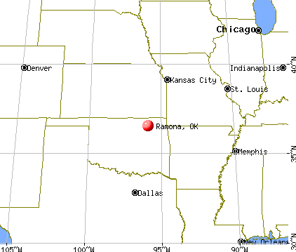 Ramona, Oklahoma map