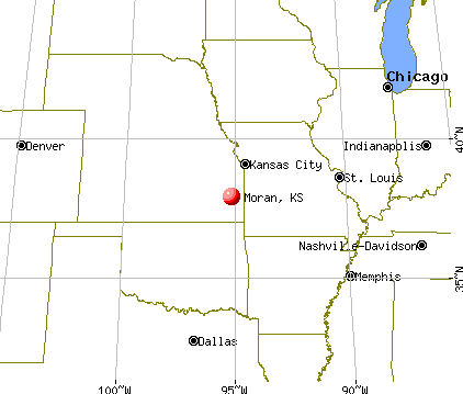 Moran, Kansas map