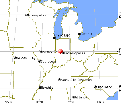 Advance, Indiana map