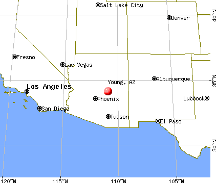 Young, Arizona map