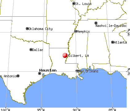 Gilbert, Louisiana map