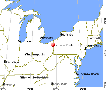 Vienna Center, Ohio map
