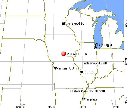 Russell, Iowa map