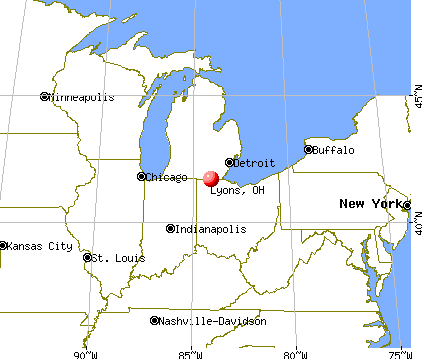 Lyons, Ohio map