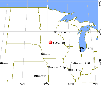 Burt, Iowa map