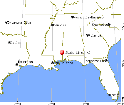 State Line, Mississippi map